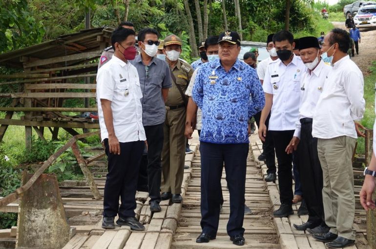 Musa Ahmad Tinjau Jembatan Penghubung di Kampung Candi Rejo